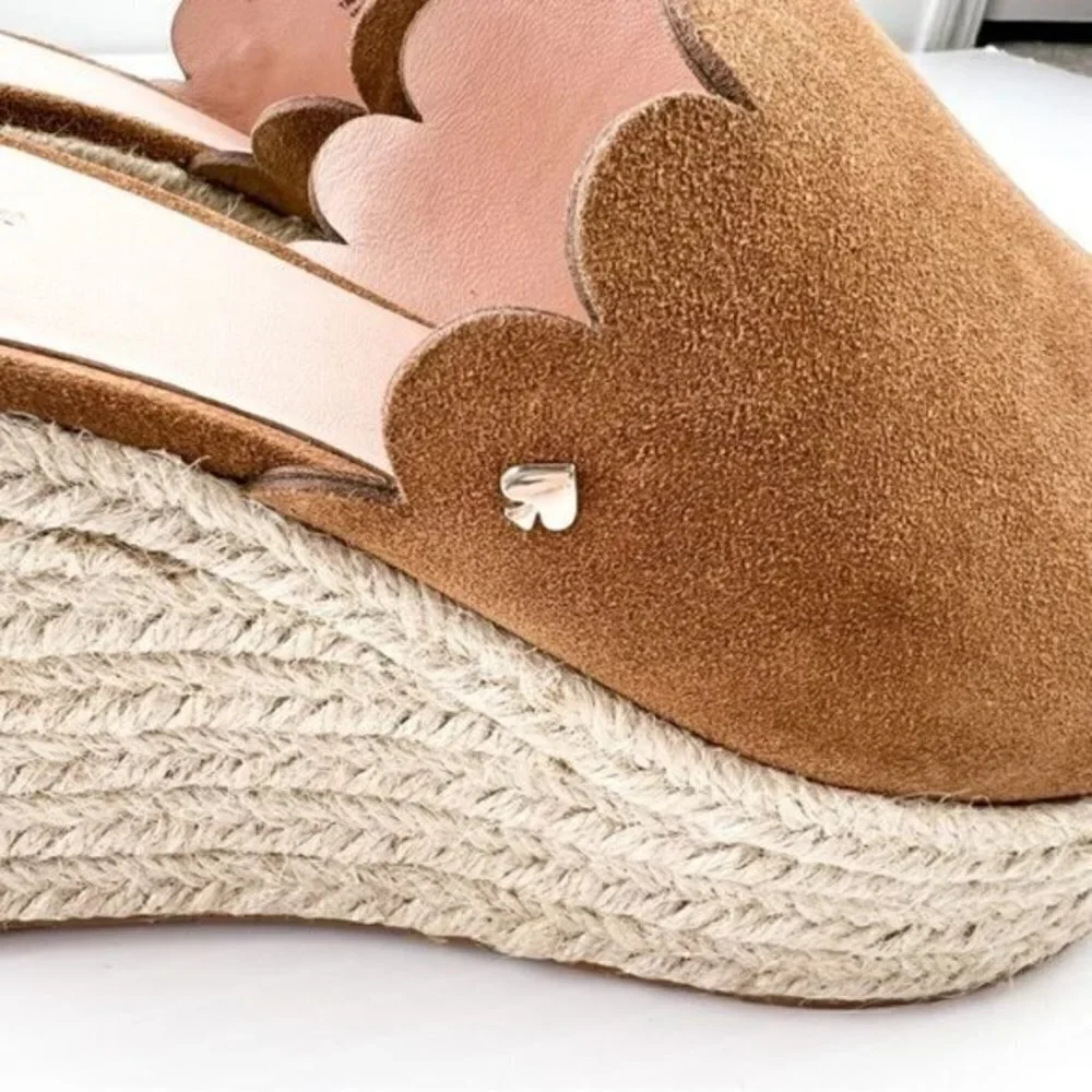 Kate Spade New York Brown Leather Tabby Sandal Espadrille women's size 10